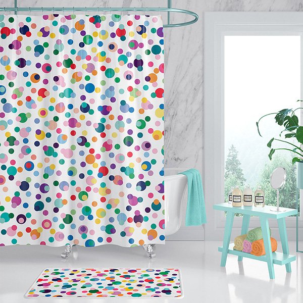 Circus Polka Dot Shower Curtain For Kids