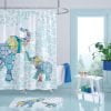 Ozscape Designs Blue Elephant Fabric Shower Curtain