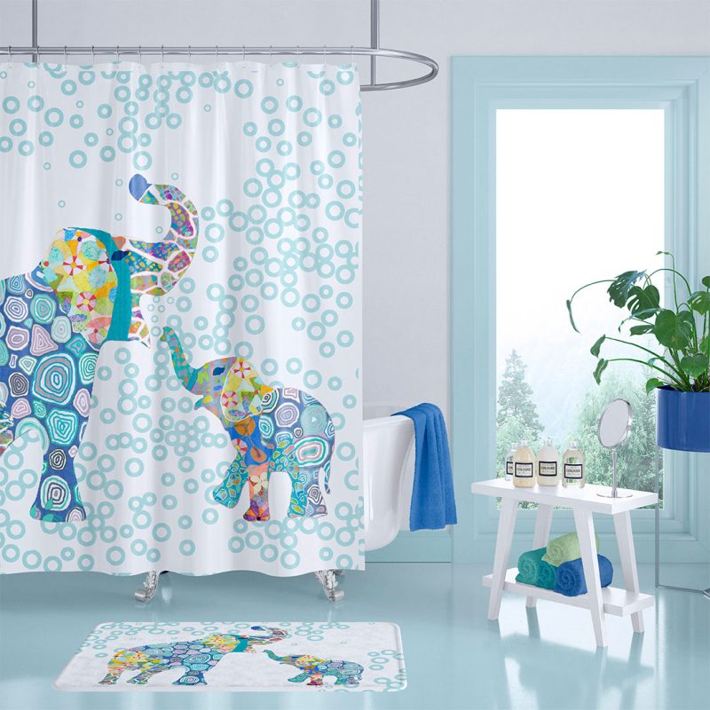 Blue Bubble shower curtain, store Cute Bubble Shower Curtain, Curtain Set, Home Decor