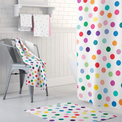 Fun polka dot bathroom Shower Curtain set