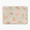 Apricot and pink Blurred rose floral bath mat