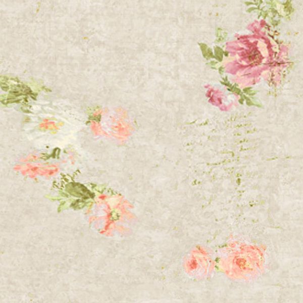Blurred Rose Design Shower Curtain in Apricot and Pink