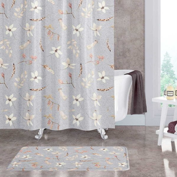 Mold-Resistant Gray Shower Curtain