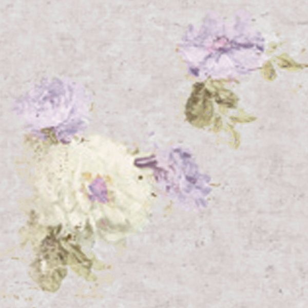 Blurred lavender rose print on shower curtain