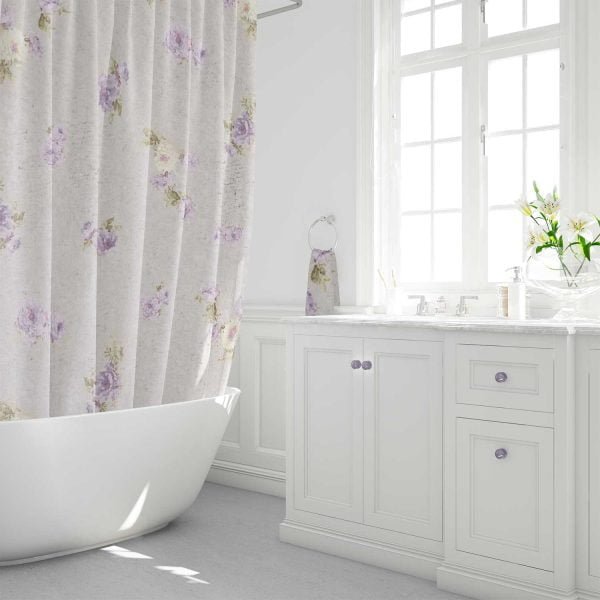 Elegant Bathroom Lavender Floral Shower Curtain