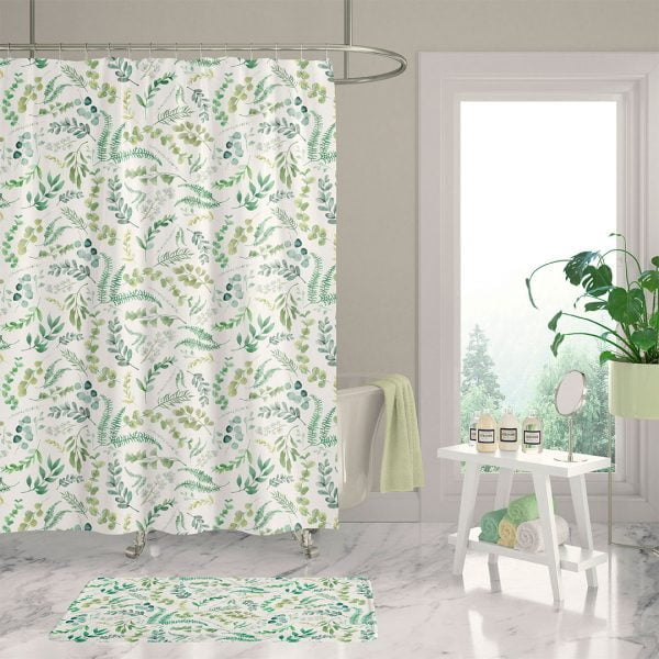 Modern Green Shower Curtain for Nature lovers