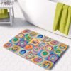 Modern absorbent non slip bath mat with colorful geometric print