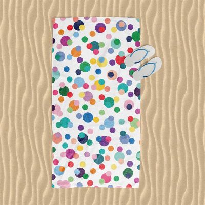 Playful Polka Dot Pattern Beach Towel for Kids by Ozscape Designs