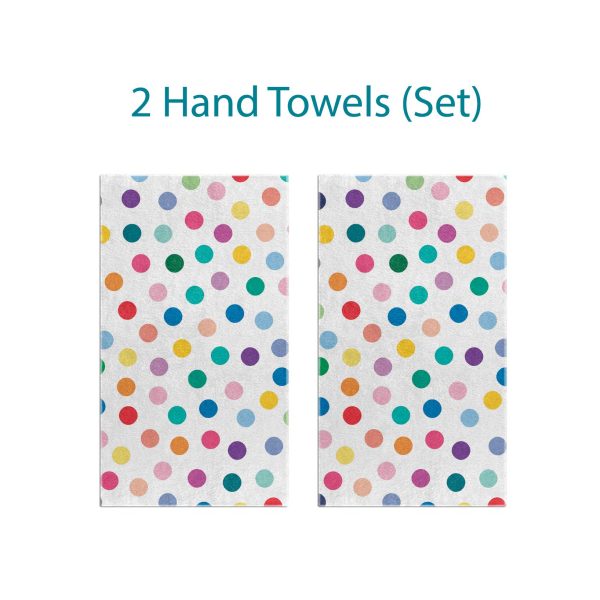 Coordinated Colorful Polka Dot Pattern Hand Towel Set for Kids by Ozscape Designs