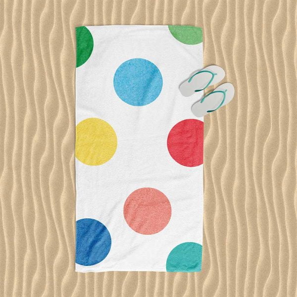 Playful Polka Dot Pattern Beach Towel for Kids by Ozscape Designs