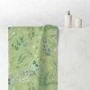 Stylish Leafy Green Watercolor Apple Green Floral Hand Towel by Ozscape Designs
