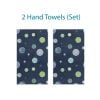 Coordinated Navy, Blue, and Green Textured Polka Dot Hand Towel Set for Kids by Ozscape Designs