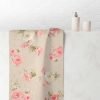 Shabby chic farmhouse floral beige hand towelswith pink floral