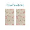 Shabby chic farmhouse floral beige hand towels with pink floral