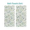 Complete Leafy Green Watercolor Floral Bath Towel Set by Ozscape Designs