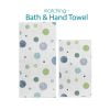 Complete Navy, Blue, and Green Textured Polka Dot Bath and Hand Towel Set for Kids by Ozscape Designs
