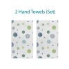 Coordinated White, Navy, Blue, and Green Textured Polka Dot Hand Towel Set for Kids by Ozscape Designs