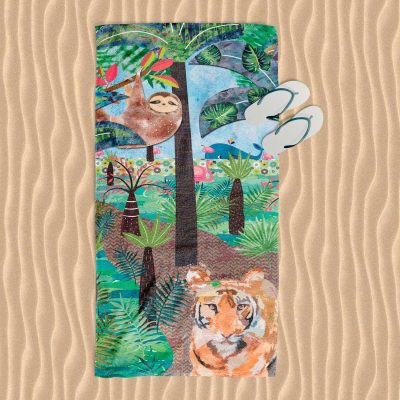 toddler beach towel with jungle tiger