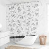 Black Rose Floral Shower Curtain on White Background for Elegant Bathroom Decor
