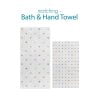 White bath and hand towel set with pastel love hearts for little girls bathroom