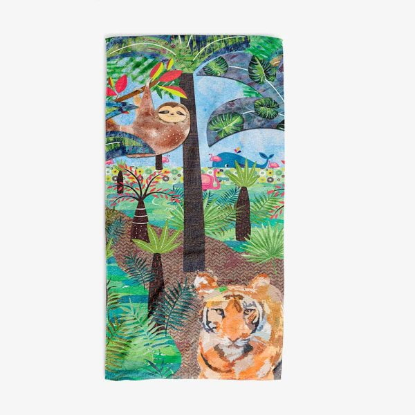 kids jungle tiger beach towel and bath towel