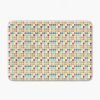 Close-up of small basin-sized bath mat (24" x 17") showcasing vibrant multicolor checkered pattern