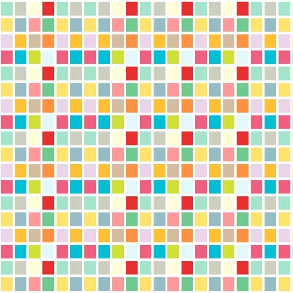 Close-up of vibrant multicolor checkered pattern on non-slip bath mat